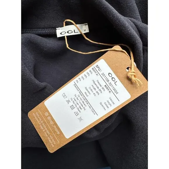 NWT OGL FuzzLuxe Mockneck Sleeve Warmer Top Black Women’s Size Medium - Picture 7 of 7